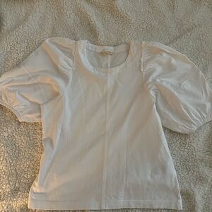 Madewell Girls White Puff Sleeve Top